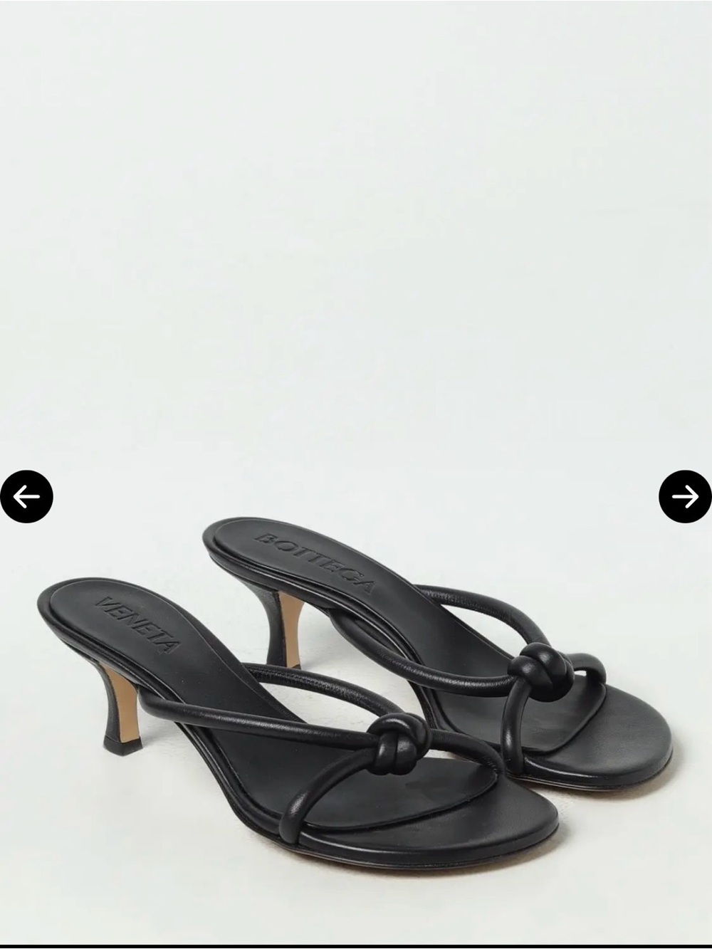 Bottega Veneta Black Knot-Detail Leather Mules